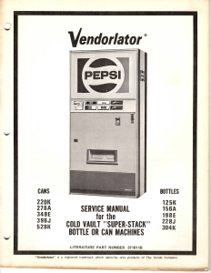 Vendorlator manual for Cold Vault Super-Stack (39 pages)