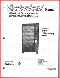Dixie Narco Glassfront Beverage Vender Technical Manual