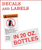 Decals & Labels - for Vending, Bill Changers, Cigarette, and Amusement