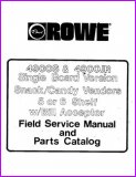 Rowe 4900S & 4900JR Single Board 5 or 6 Shelf Field Service Manual 59 Pages