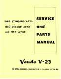Vendo V-23 1949 Standard A23A, 1950 Deluxe A23B and 1954 A23E Service and Parts Manual (28 Pg.'s)