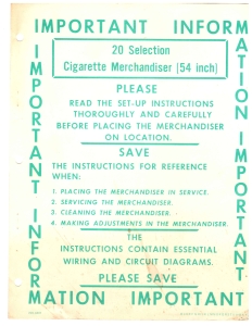 National Vendors 20 Selection Cigarette Merchandiser 54 inch