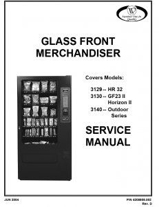 3129, 3130, 3140 Glass Front Merchandiser Manual (19 Pages)