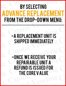 Advance Replacement Parts - special order