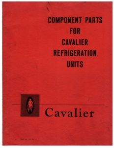 Cavalier Component Parts For Cavalier Refrigeration Units (28 Pages)
