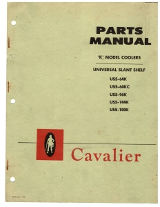Cavalier Parts Manual For K Model Coolers (29 Pages)