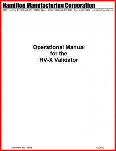 Hamilton HV-X Validator Operational Manual