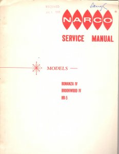 Narco Service Manual (Models Bonanza IV, Brookwood IV, HR-5) (48 Pages)
