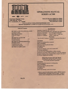American Changer Operations Manual AC300