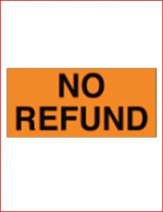 "No refund" Decal