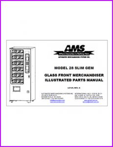 AMS 28 Slim Gem Glass Front Merchandiser Illustrated Parts Manual