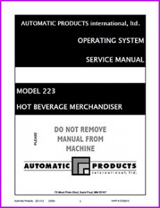 Automatic Products 223 Hot Beverage Merchandiser Manual