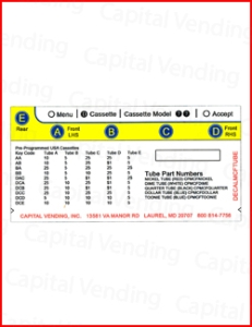 Front Tube Label for Mars CF7512/CF7312