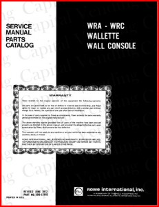 Rowe WRA-WRC, Wallette, Wall Console Service Manual & Parts Catalog (58 Pages)