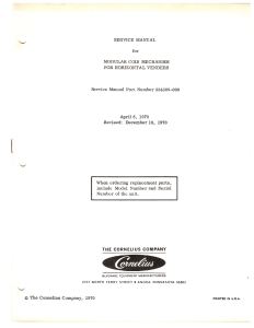 Cornelius Service Manual for Modular Coin Mech for Horizontal Venders (5 Pages)