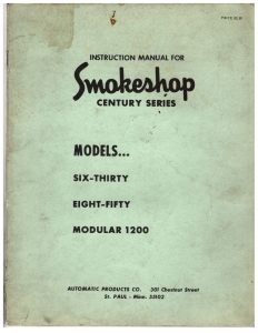 Smokeshop Century Series Models Six-Thirty Eight-Fifty Modular 1200 (47 Pages)