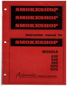 Smokeshop Instruction Manual For Models 630 648 850 1072 1272 (49 Pages)