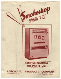 Smokeshop Slimline V-27 Service Manual and Parts List  44 pages