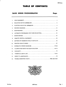 Wurlitzer 2600 Phonograph Service Manual (97 Pages)