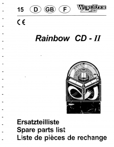 Wurlitzer Rainbow CD-II Spare Parts List [English,German, French] (49 Pages)