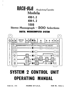 1000 System 2 Control Unit Operation manual (36 pages)