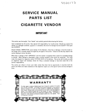 Fawn cigartte manual parts list 28 pages