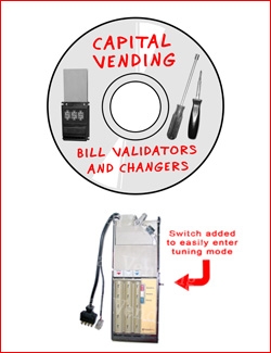 Coinco 9000 series acceptors tuning procedures with fixture