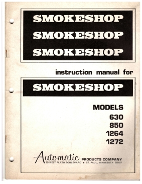 Smokeshop Instruction Manual For Models 630 850 1264 1272 (44 Pages)