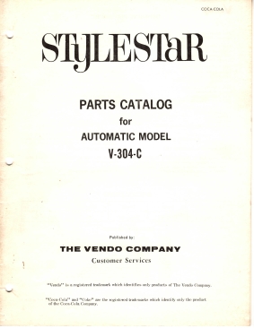 Vendo Stylestar Parts Catalog for Automatic Model V-304-C (20 Pages)