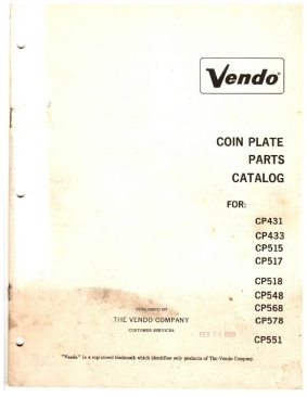 Vendo Coin Plate Parts Catalog - CPXXX  (23 Pages)