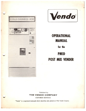 Vendo Operation Manual - PM1D Post Mix Vender (28 Pages)