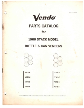 Vendo Parts Manual - 1966 Stack Model Bottle/Can Venders (24 Pages)