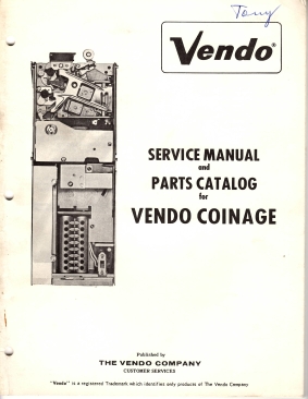 Vendo Service Manual and Parts Catalog for Vendo Coinage (42 Pages)