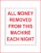 "All Money is Removed Each Night" Decal